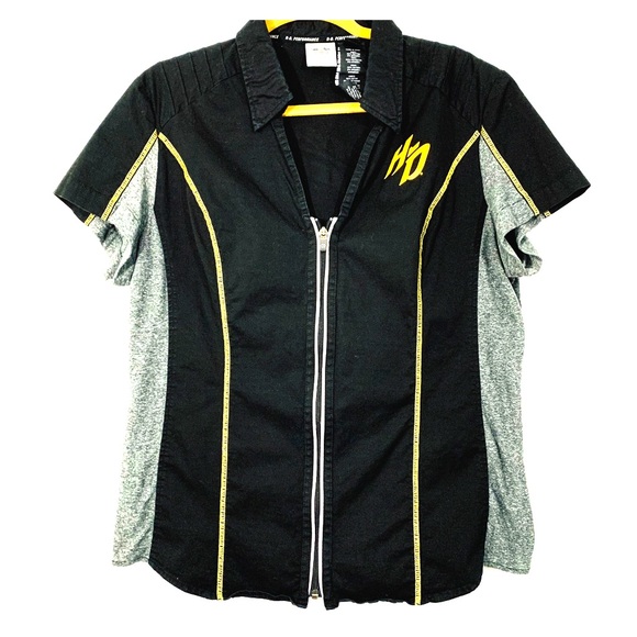 Harley-Davidson Tops - Harley Davidson V-Neck Front Zip Jersey Size 2XL